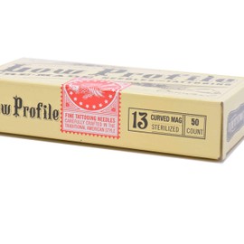 Element Tattoo - Eddie Tana Low Profile Straight Mag & Flat Magnum Tattoo Needles - Long Taper for Shading & Color Packing Tattoo Needles long bar - Box of 50 - For Professional Artists - 13CM