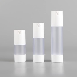 GSHLLO 3 Pcs Plastic Airless Pump Bottles Empty Refillable Press Bottle Dispensers Vacuum Cream Lotion Bottles Travel Toiletries Liquid Container Jar Pot Vial 50ml