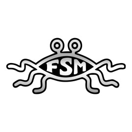 Unbranded FSM Flying Spaghetti Monster Plastic Auto Emblem - [Silver][5 1/2'' x 2 1/2'']