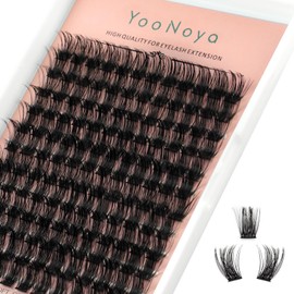 YOONOYA Lash Clusters 144 PCS 16mm Mix Volume Lashes Eyelash Clusters D Curl Cluster Eyelash Extensions Natural Wispy Cluster Lashes Reusable Individual Thick Lash Extension (QD-16mm - Mix)