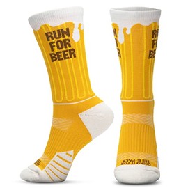 Gone For a Run Inspirational Athletic Running Socks | Mid-Calf | Run for Beer | Dark Blue