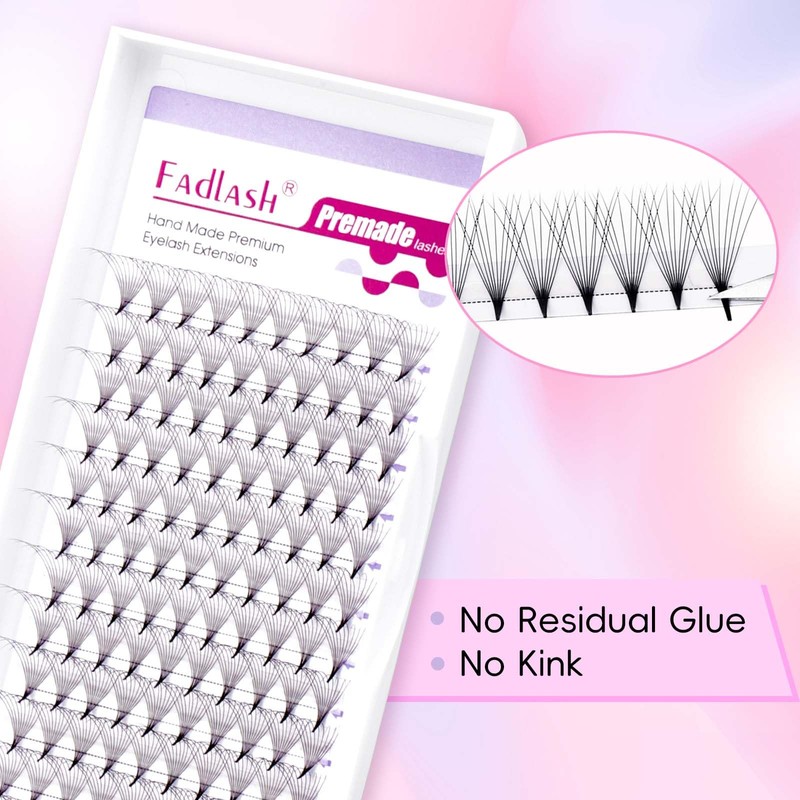 FADLASH Premade Fans Eyelash Extensions 10D 0.07 Volume Lash Fans
