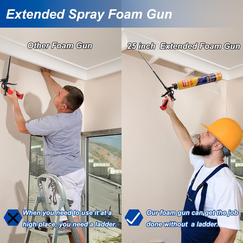 25inch Detachable Spray Foam Gun,Professional Expanding Foam Gun,Dispensing Foam Gun