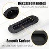 Deyixinup 2 PCS Side Hole Flush Pull Black Oval Embedded