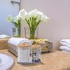 Relaxdays Plastic Container with Bamboo Lid, Organiser Cotton Pads and