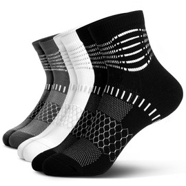 IRAMY Compression Socks for Women Men Coolmax Moisture Wicking Ankle Support Socks Plantar Fasciitis Relief 3 Pairs