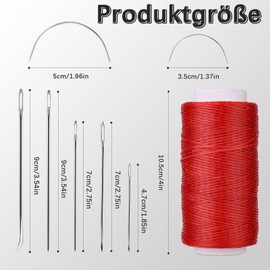 Namner Leather Thread, 150D Leather Wax Thread, 150 m, Flat Waxed Leather Yarn, Bookbinding Yarn, Leather Sewing Thread with Leather Sewing Needles for Leather Crafts, DIY and Repairing Leather Items,