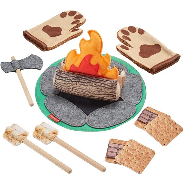 Fisher-Price Preschool Pretend Play S’More Fun Campfire 18-Piece Camping Dress Up Set for Kids Ages 3+ Years