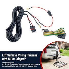ATFOEEN Lift Vehicle Wiring Harness with 4 Pin Adapter Fit for Bruno ASL-250 ASL-275 Out-Sider Replace 54491369542