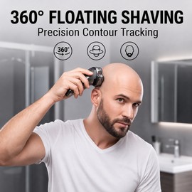 6D Magnetic Replacement Shaver Head for Bald Head Shaving – Stainless Steel Blade Assembly for Easy Cleaning & Daily Grooming
