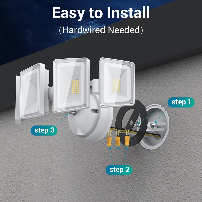 USTELLAR 100W 10000lm Floods Light Outdoor, Switch Controlled LED Security