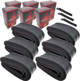 LLH2K 26 Inch Bike Tube 6 PACK Heavy Duty - Fits Bike Tube 26 x 1.75 26 x 1.95 26x2.125 26x1.75 26 x 2.25 26 Inch Bike Tube Schrader with 3 Extra Repair Levers - 26 Inch Bike Tube Anti Heat Resistance