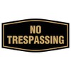 Fancy No Trespassing Sign (Black/Gold) - Small