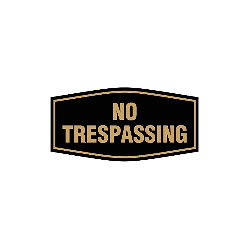 Fancy No Trespassing Sign (Black/Gold) - Small