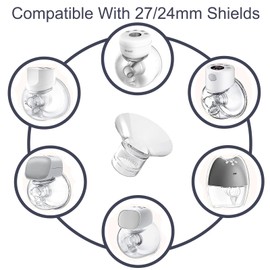 SKYWOT 6 piezas bridas para extractor de leche (13mm,15mm,17mm,19mm,21mm,24mm)juego mixto de accesorios para la Lactancia extractor de leche para momcozy s9 s12 pro 24 mm para una salida óptima de leche,reduce el túnel de 27 mm hasta el tamaño correcto