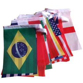 2014 Brazil World Cup Fabric Bunting- All 32 Flags 6 Metres Small Flags