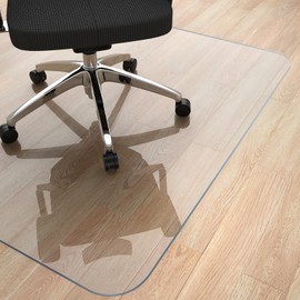 Yecaye Office Chair Mat for Hardwood Floor, 48"×48" Clear Office Floor Mat, Computer&Desk Chair Mat, PVC Heavy Duty Floor Protector Chair Mats for Rolling Chairs, Can't be Used on Carpet