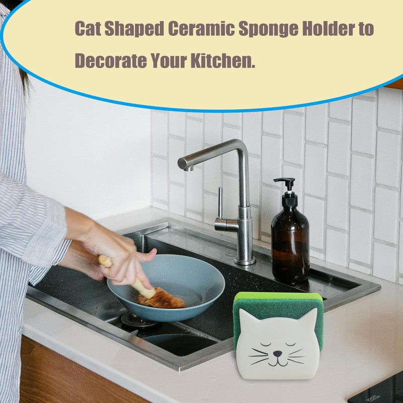 Asivtoki Sponge Holder for Countertop 2 PCS Dish Sponge Holder