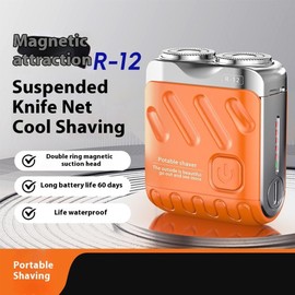 R-12 Luggage Electric Shaver, Beard Shaver Mini and Portable Suitcase Design, Electric Mini Razor Portable Electrics Shavers, USB Rechargeable One-Button Long Lasting for Home Travel (Orange)