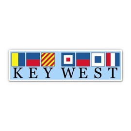 Squiddy Key West Nautical Alphabet Flags - Vinyl Sticker (7" Wide)