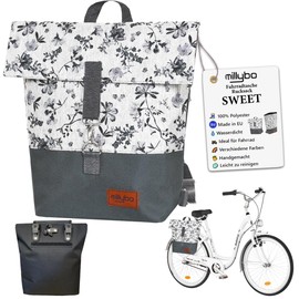 millybo Sweet Bicycle Bags for Pannier Rack Women and Men, Bicycle Bag Rear 3-in-1 Pannier Rack Bag and Backpack, Waterproof (960.007 Plus)