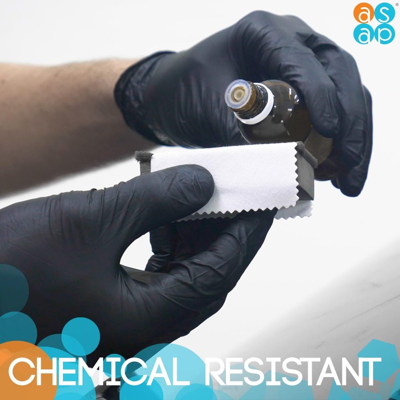 ASAP Black Nitrile Powder Free Examination Gloves, Disposable, 4 mil,