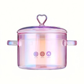 2 L/ 70.4 Fl Oz Clear Glass Pots for Cooking with Lids Saucepan with Cover Simmer Pot Milk Pot Heat-Resistant Glass Stovetop And Pan with Lid, Soup, Milk, Baby Food, Pasta Noodle