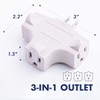 Uninex PS37UBE T-Shape 3-Outlet Adapter, Heavy Duty, UL Listed, Beige,
