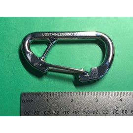 Stainless Steel 316 Spring Hook Carabiner 3/8" (10mm) Marine Grade Safety Clip Forged
