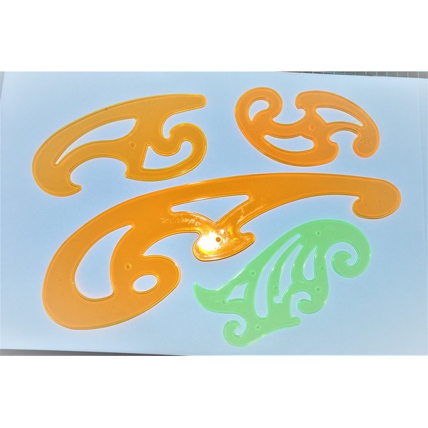 HONGBE 4 French Curves Set, Curved Edge Stencil