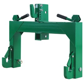 Heavy Duty 3 Point Quick Hitch for Tractors, Category 1 & 2, 3000LB Capacity, 2 Receivers, 5-Level Adjustable Hook, Fits 3 Point Hitch Attachments, Fits Implements, Heavy Duty Hitch System,Green