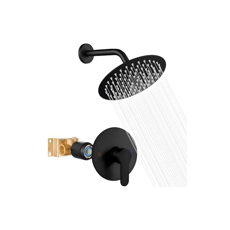 Heyalan Shower Faucet Set with Valve, Bathroom Shower System, Wall