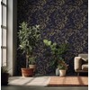 Kitico Blue and Gold Wallpaper Peel and Stick Wallpaper Modern
