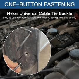 120PCS Nylon Universal Cable Tie Buckle,2025 New Zip Ties Heavy Duty with Pin & Button Design for Car Daily Repair Applicable Toengine Lower Guard Plates Fender Linings Trunk clips