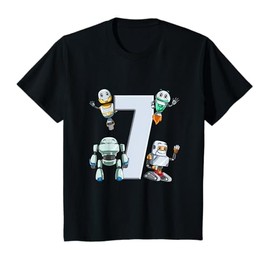 Robots 7th Birthday - Kids Robotic Science Gift T-Shirt