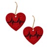 Spinningdaisy Geometric Heart Shape Charm Earrings (Heart Beat)