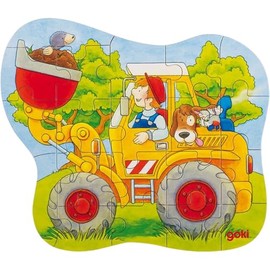 Oki 57518 Contour Puzzle Tractor, Wheel Loader or Fire Brigade, 18-22 Pieces, Multicoloured (Pack of 3)