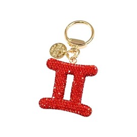 ChungLong0593 Shiny Zodiac Diamond Keychain Creative Astrology Pendant Gifts for Women Wallet Key Tote Bag Accessories, Gemini, 2
