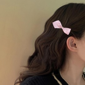 Andelaisi Vintage Bow Hair Clips Small Satin Bow Hair Barrettes Silk Bow Knot Hair Clip Barrette Ponytail Hairclips Cute Bow Hair Clip Satin Ribbon Bow Hairpin Clip for Women Headdress(Pink)