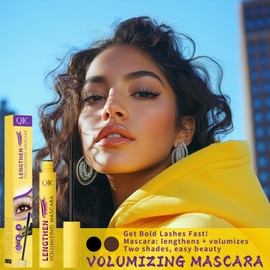 Waterproof Mascara, dreidimensional, geschwungene Wirkung, Mascara, braun, wasserfest, Anwendung ohne Bündel, ideal für tägliches und spezielles Make-up, 10 ml (schwarz)