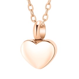 InfuMemo Mini Heart Cremation Urn Necklace for Ashes for Women Men Cremation Locket Jewelry with Keepsake Urn Memorial Ash Jewelry
