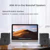 LONPOO Bluetooth Bookshelf Speakers, 60W Powered Speakers with Bluetooth/AUX-in/Optical/RCA, 4"