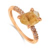 Real Raw Imperial Topaz Dainty Ring Rose Gold November Birthstone