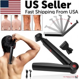 The Perfect Part Long Handle Electric Back Shaver For Men Body Hair Removal Razor USB Recharge US