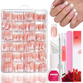 False Nails Tips Set - 360 Pieces French False Nails for Sticking Gradient Design Artificial Nails Ballerina Nail Art Beauty