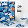 ubcindy 4 Pcs Cartoon Whale Fishs Blue Ocean Animal Shower