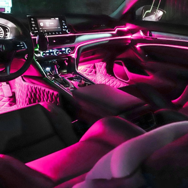 Unbranded Pink LED Car EL Wire Neon String Strip Lights
