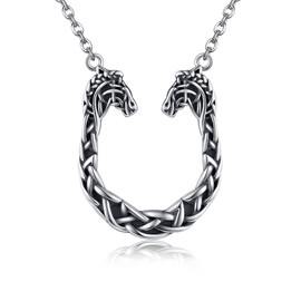 VENACOLY Horseshoe Necklace Sterling Silver Celtic Horseshoe Pendant Horseshoe Valentines Day Jewellery Gifts For Women