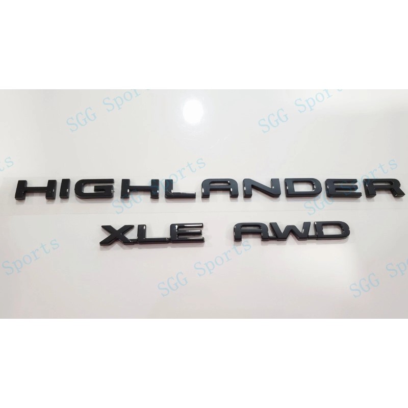 Toyota OEM 3PC Gloss Black Rear HIGHLANDER XLE AWD Letter
