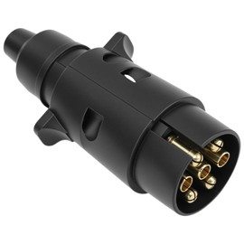 QWORK® 7 Pin Trailer Plug Connector 12V Waterproof for Truck RV Cars Boat Caravan